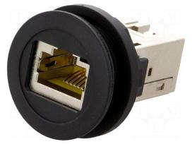 RJ45 socket | 22mm | har-port | -25÷70°C | Ø22.3mm | IP20 | Colour: black