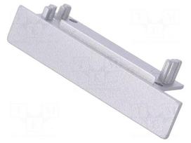 Cap for LED profiles | silver | ABS | Application: FLAT8 | Pcs: 2