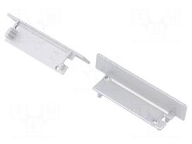 Cap for LED profiles | silver | ABS | Application: FLAT8 | Pcs: 2
