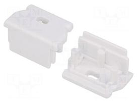 Cap for LED profiles | white | ABS | Application: UNI12 | V: with hole