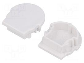 Cap for LED profiles | white | ABS | Application: UNI12 | Pcs: 2
