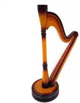 Indominiguitars Medinė mini arfos dekoracija 20x13 cm – dovana muzikos mylėtojui