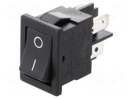 ROCKER | DPST | Pos: 2 | OFF-ON | 10A/250VAC | 10A/28VDC | black | none