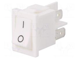 ROCKER | DPST | Pos: 2 | OFF-ON | 10A/250VAC | 10A/28VDC | white | none