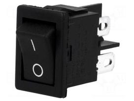 ROCKER | DPST | Pos: 2 | OFF-ON | 10A/250VAC | 10A/28VDC | black | none