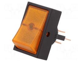 ROCKER | SPST | Pos: 2 | OFF-ON | 30A/12VDC | orange | neon lamp | 50mΩ