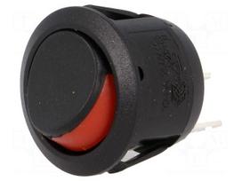 ROCKER | SPST | Pos: 2 | OFF-ON | 10A/250VAC | black-red | none | 50mΩ