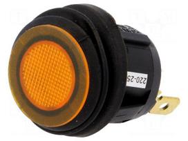 ROCKER | SPST | Pos: 2 | OFF-ON | 10A/250VAC | orange | IP65 | 50mΩ | UL94V-2