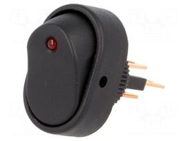 ROCKER | SPST | Pos: 2 | OFF-ON | 30A/12VDC | black | LED 12VDC | -20÷85°C