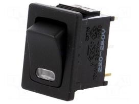 ROCKER | SPST | Pos: 2 | OFF-ON | 10A/250VAC | black | 50mΩ | Body: black