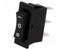 ROCKER | SP3T | Pos: 3 | (ON)-OFF-(ON) | 10A/250VAC | black | none | 50mΩ