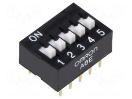 Switch: DIP-SWITCH | Poles number: 5 | ON-OFF | 0.025A/24VDC | Pos: 2