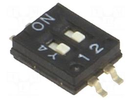 Switch: DIP-SWITCH | Poles number: 2 | ON-OFF | 0.025A/24VDC | Pos: 2