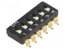 Switch: DIP-SWITCH | Poles number: 6 | ON-OFF | 0.025A/24VDC | Pos: 2