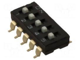 Switch: DIP-SWITCH | Poles number: 5 | ON-OFF | 0.025A/24VDC | Pos: 2
