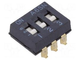 Switch: DIP-SWITCH | Poles number: 3 | ON-OFF | 0.025A/24VDC | Pos: 2