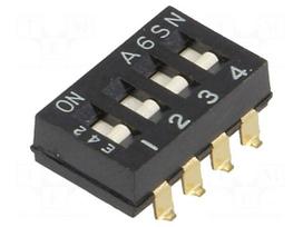 Switch: DIP-SWITCH | Poles number: 4 | ON-OFF | 0.025A/24VDC | Pos: 2