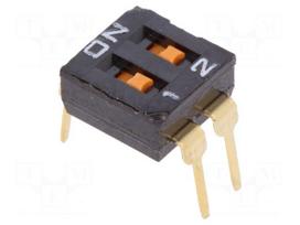 Switch: DIP-SWITCH | Poles number: 2 | ON-OFF | 0.025A/24VDC | Pos: 2
