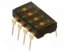Switch: DIP-SWITCH | Poles number: 4 | ON-OFF | 0.025A/24VDC | Pos: 2