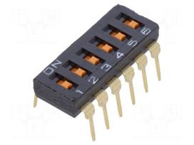 Switch: DIP-SWITCH | Poles number: 6 | ON-OFF | 0.025A/24VDC | Pos: 2