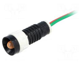 Indicator: LED | recessed | 24VDC | 24VAC | Cutout: Ø11mm | IP40 | plastic