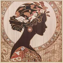 ART Medinis sienų dekoras 80x80 cm, „lady-1“