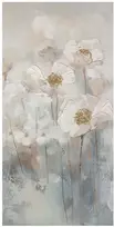 Aliejinis paveikslas 60x120 cm, baltos gėlės