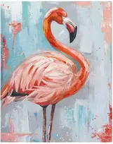 Aliejinis paveikslas 80x100 cm, flamingas