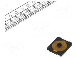 Microswitch TACT | SPST | Pos: 2 | 0.02A/15VDC | SMT | none | 1.6N | 0.65mm