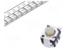 Microswitch TACT | SPST | Pos: 2 | 0.05A/12VDC | SMT | 1.6N | 3.4mm | round