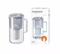 Vandens filtro ąsotis Aquaphor Nord A5 H Pilkas Glass filter jug, pilkas