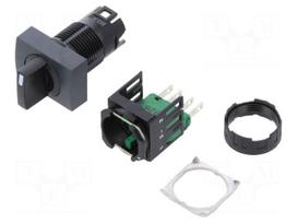 Switch: rotary | Stabl.pos: 2 | NC + NO | 16mm | black | none | Pos: 2