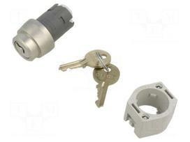 Switch: rotary with key | Stabl.pos: 2 | 22mm | silver | Illumin: none