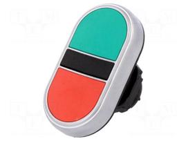 Switch: double | Stabl.pos: 1 | 22mm | green/red | IP66 | Pos: 2 | Ø22mm