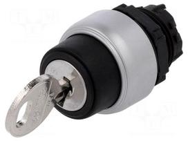 Switch: rotary with key | Stabl.pos: 2 | 22mm | black | Illumin: none