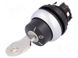 Switch: rotary with key | Stabl.pos: 3 | 22mm | black | Illumin: none