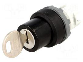 Switch: rotary with key | Stabl.pos: 2 | 22mm | black | Illumin: none