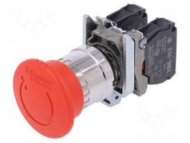 Switch: emergency stop | Stabl.pos: 2 | NC x2 | 22mm | red | IP66 | Pos: 2
