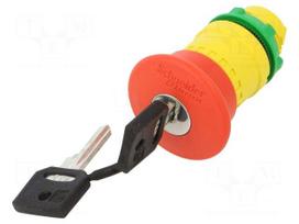 Switch: emergency stop with key | Stabl.pos: 2 | 22mm | red | IP66