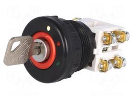 Switch: rotary with key | 30mm | red
