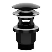 Plastbrno Išleidimo kamštis praustuvei Universalus Click-Clack 1 1/4 colio Juoda
