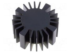 Heatsink | LED | Ø: 50mm | H: 25mm | Colour: black