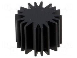 Heatsink | LED | Ø: 20mm | H: 15mm | 6.3K/W | Colour: black