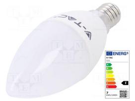 LED lamp | warm white | E14 | 220/240VAC | 600lm | 7W | 200° | 3000K