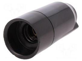 Lampholder: for lamp | E14 | Body: black | Ø: 28mm | Mat: bakelite