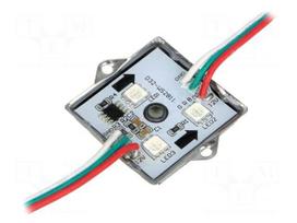Module: LED | Colour: RGB | 150° | No.of diodes: 4 | 47mA | 35x35mm | 12V