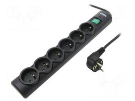 Plug socket strip: protective | Sockets: 6 | 250VAC | 10A | 175J
