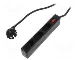 Plug socket strip: protective | Sockets: 3 | 250VAC | 7.5A | 1.5m | IP20