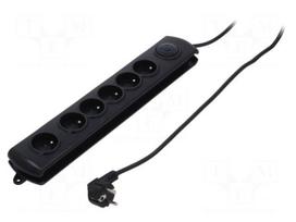 Plug socket strip: protective | Sockets: 6 | 250VAC | 16A