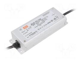 Power supply: switched-mode | LED | 60W | 12VDC | 10.8÷13.2VDC | 2.5÷5A